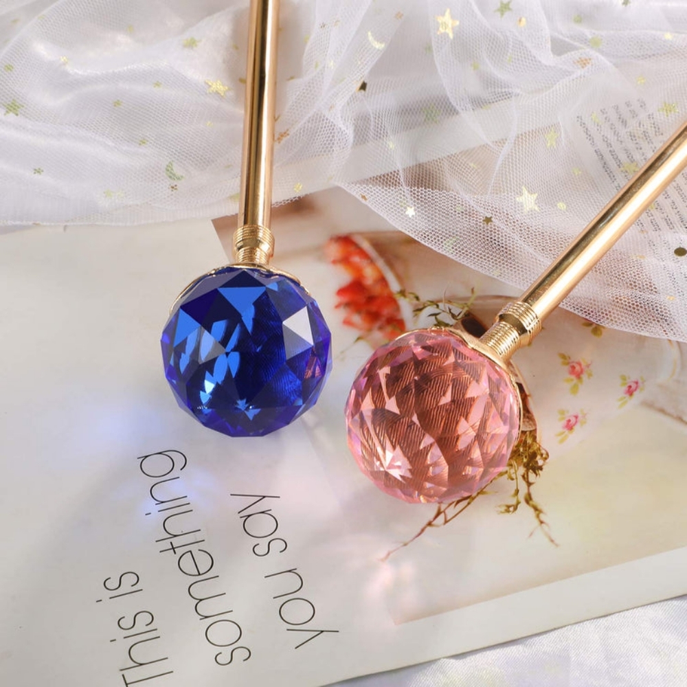 Pink Lotus Crystal Scepter Wand View 2